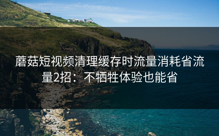 蘑菇短视频清理缓存时流量消耗省流量2招：不牺牲体验也能省