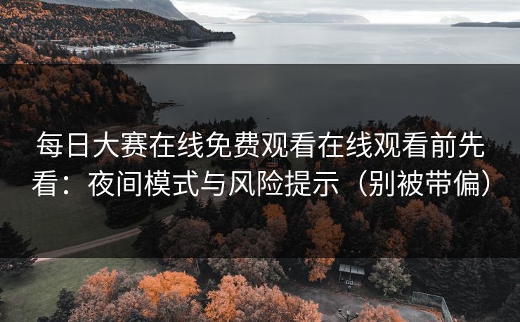 每日大赛在线免费观看在线观看前先看：夜间模式与风险提示（别被带偏）