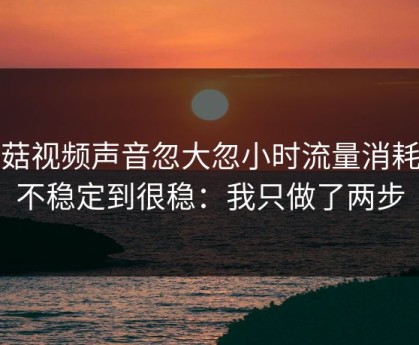 蘑菇视频声音忽大忽小时流量消耗从不稳定到很稳：我只做了两步