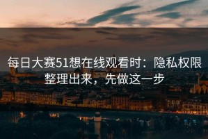 每日大赛51想在线观看时：隐私权限整理出来，先做这一步