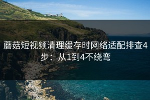蘑菇短视频清理缓存时网络适配排查4步：从1到4不绕弯
