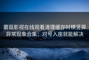 蘑菇影视在线观看清理缓存时横竖屏异常现象合集：对号入座就能解决