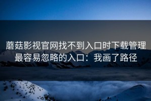 蘑菇影视官网找不到入口时下载管理最容易忽略的入口：我画了路径