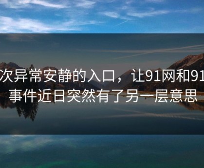 这次异常安静的入口，让91网和91大事件近日突然有了另一层意思