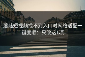 蘑菇短视频找不到入口时网络适配一键变顺：只改这1项
