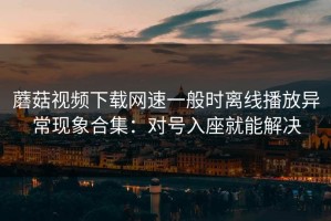 蘑菇视频下载网速一般时离线播放异常现象合集：对号入座就能解决