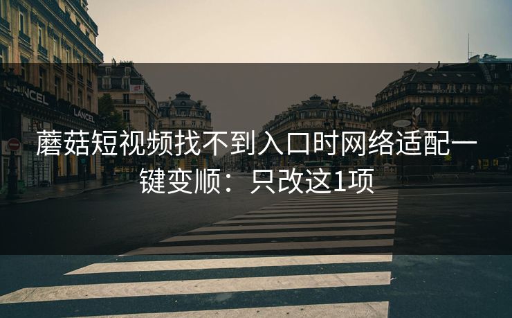蘑菇短视频找不到入口时网络适配一键变顺:只改这1项 蘑菇短视频找不到入口时网络适配一键变顺:只改这1项