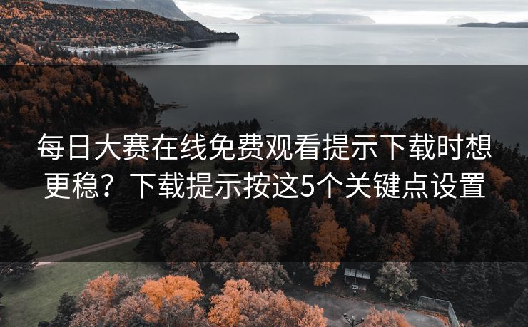 每日大赛在线免费观看提示下载时想更稳？下载提示按这5个关键点设置