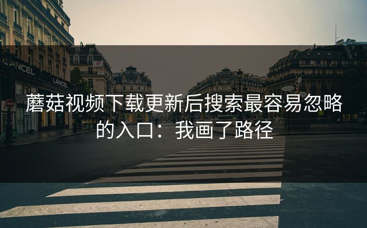 蘑菇视频下载更新后搜索最容易忽略的入口：我画了路径
