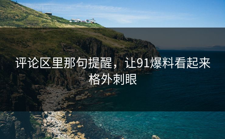 评论区里那句提醒,让91爆料看起来格外刺眼 评论区里那句提醒,让91爆料看起来格外刺眼